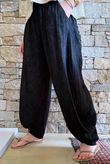 Lalli Damask Classic Tapered Barrel Leg Pant Black